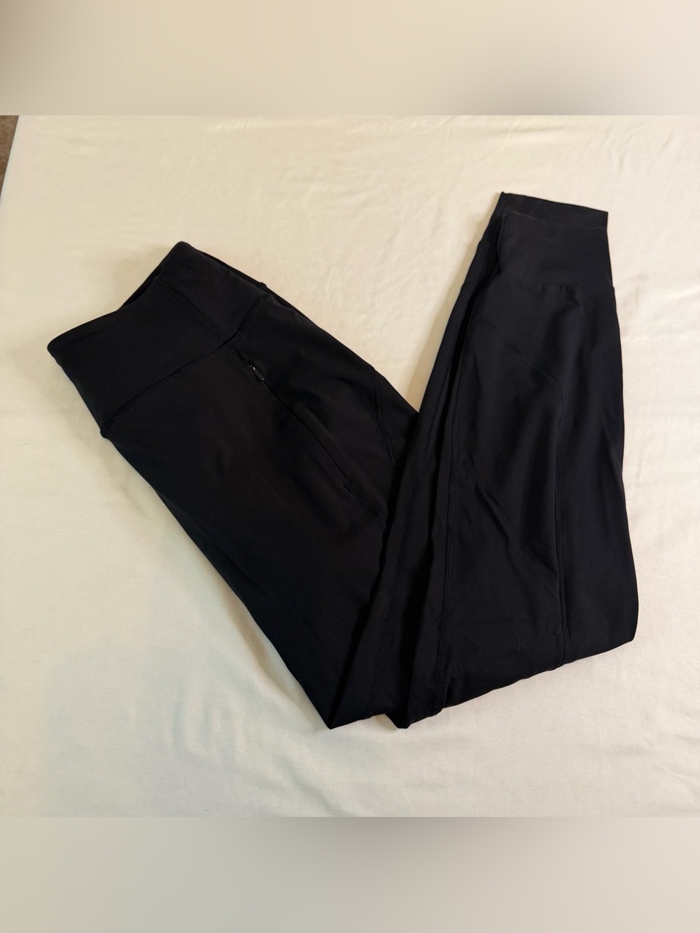 Athleta Distance Jogger Black High Rise Athletic Jogger Pants Zip Pockets XS